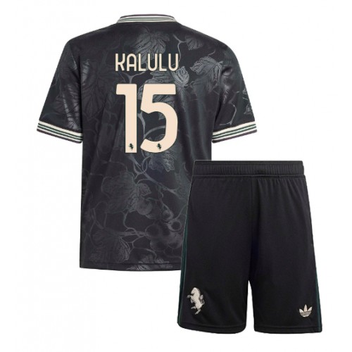 Juventus Pierre Kalulu #15 Tredjeställ Barn 2025-26 Kortärmad (+ Korta byxor)